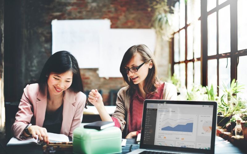 women working at an office